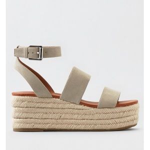 AEO summer sandal wedge platform espadrille